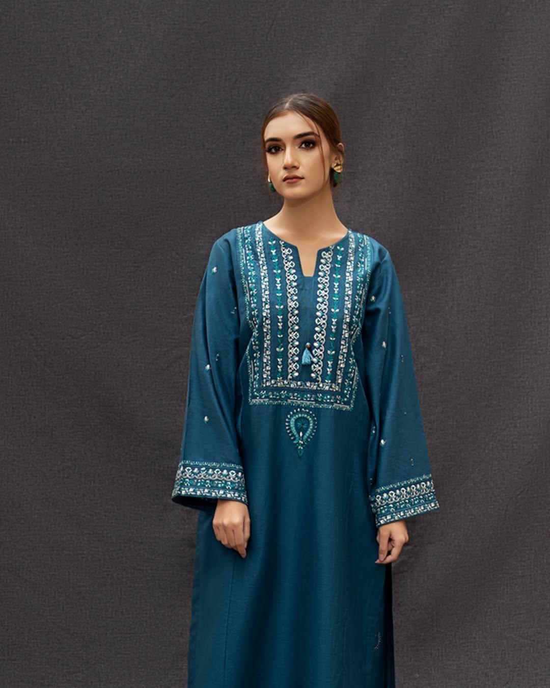 2 Pcs Women's Unstitched Embroidered Suit