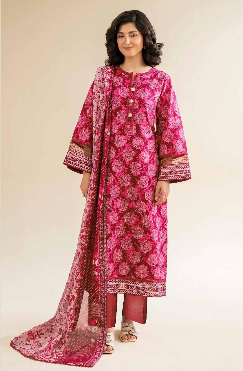 3 Pcs Women's Unstitched Printed Suit